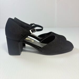 Merona Black Mary Jane Ankle Strap Block Heel Pumps Sz6.5